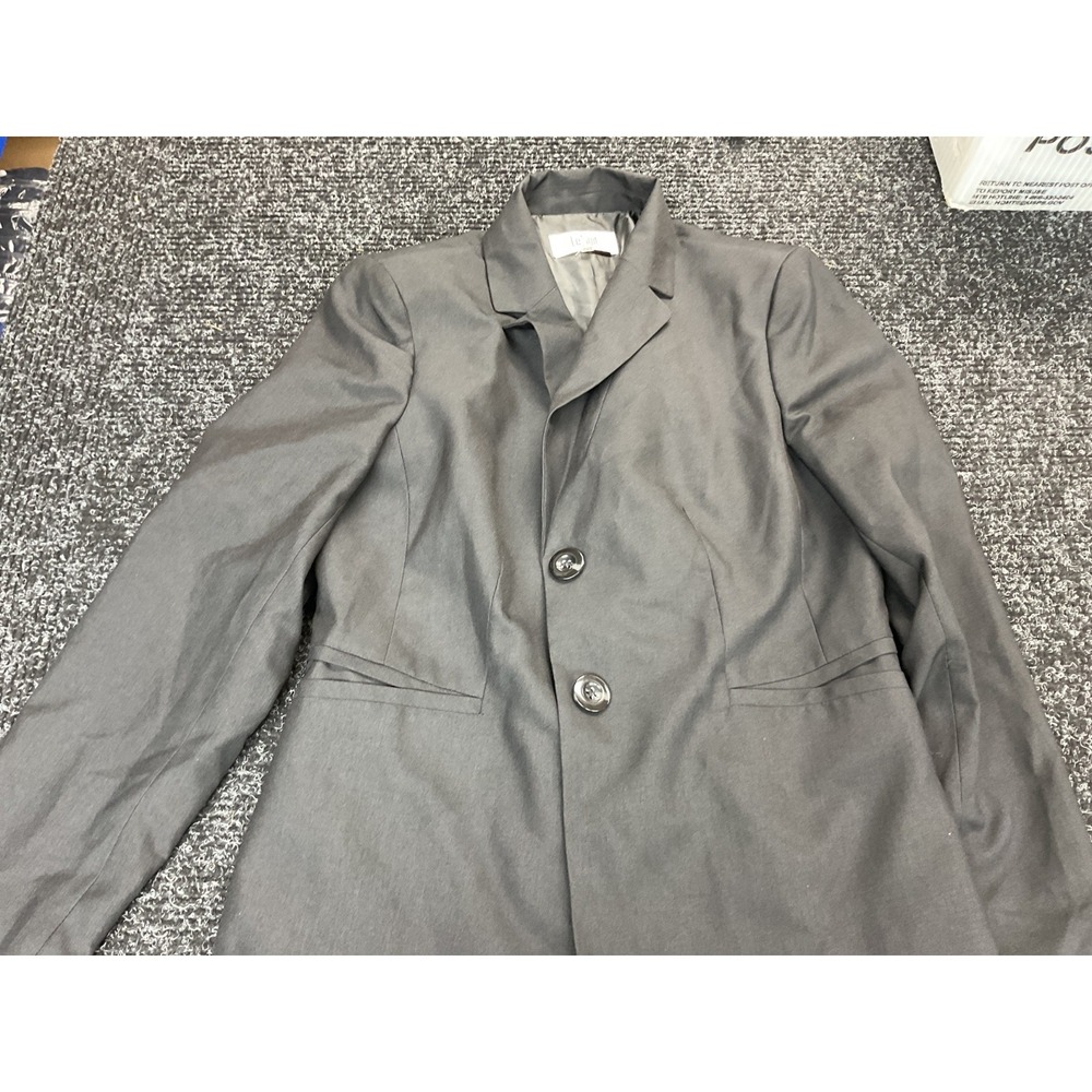 Le Suit Women's Charcoal Gray Tailored Blazer Jacket Office Career Wear Size 12